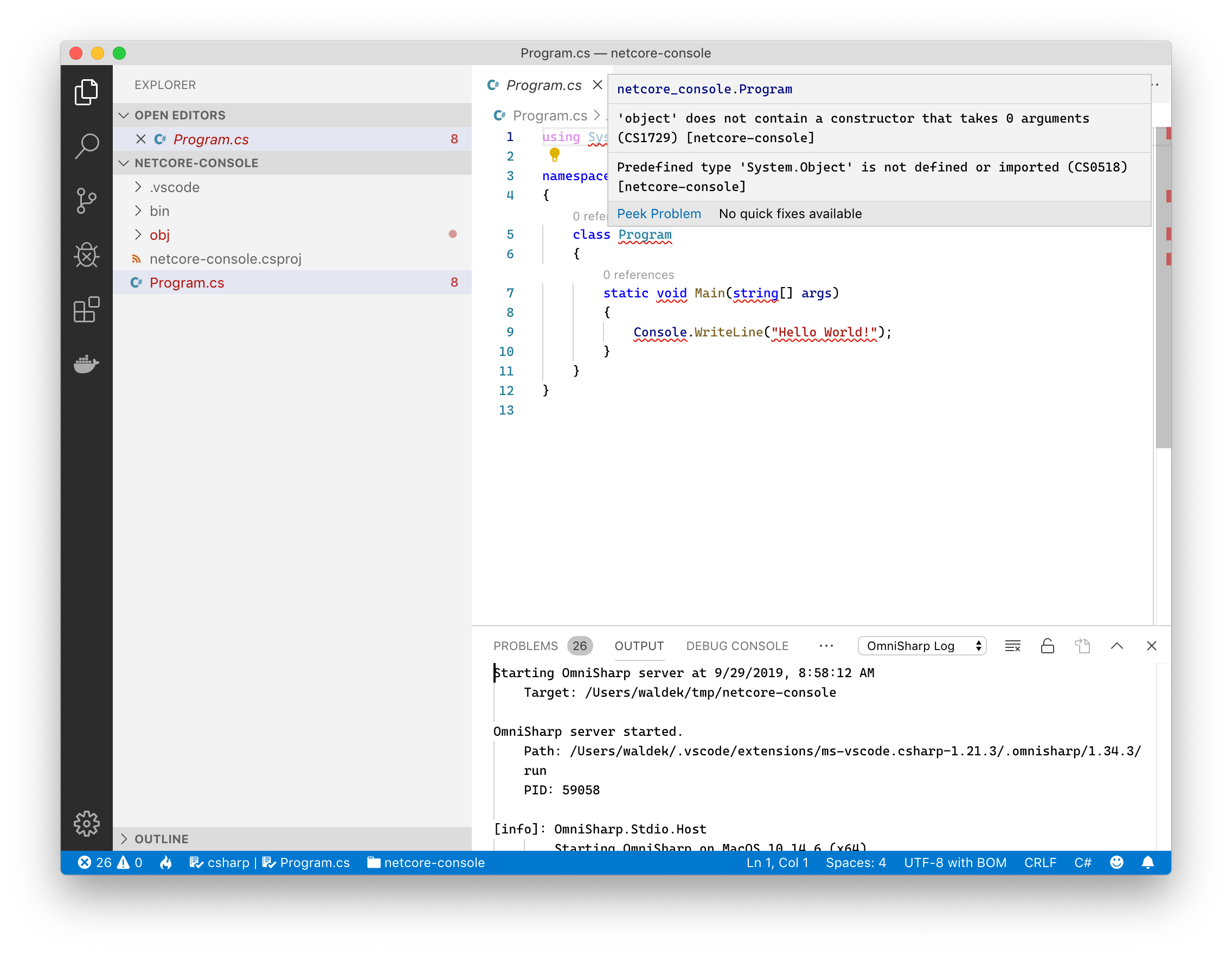visual studio for mac does not start